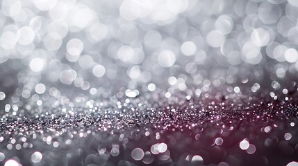 Wall Mural - silver and white background with abstract glitter lights, de-focused, featuring minimalist maroon ac