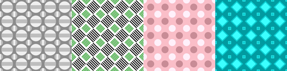 Wall Mural - seamless geometric threetone pattern set