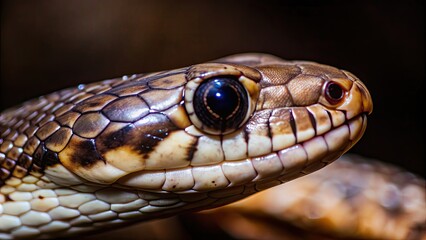 Wall Mural - Close up of a snake head, wildlife, reptile, detail, scales, venomous, fangs, predator, dangerous, slithering, close-up