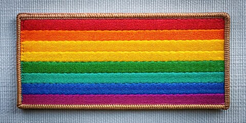 embroidered pride rainbow flag patch on background, lgbt, lgbtq, symbol, support, equality, pride, c