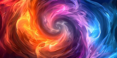 Wall Mural - mesmerizing swirling energy vortex of vibrant digital color and light