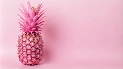 Sticker - Abstract pink pineapple on pink background, pink, pineapple, abstract, background, fruit, tropical, vibrant, colorful, trendy