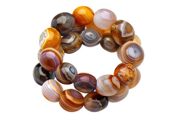 Agate bracelets isolated on transparent background