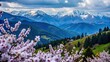© Sujid - Spectacular view of blooming Carpathian mountains in spring , Mountain range, Carpathians, Spring, Blooming flowers
