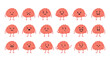 © Chromique - Cute Brain Character Mascot with Various Expression