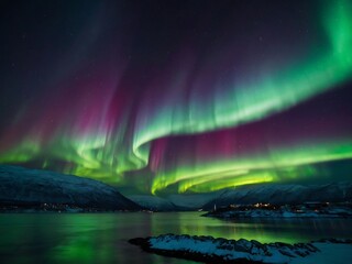 Sticker - Spectacular Aurora Borealis in Tromso, Norway