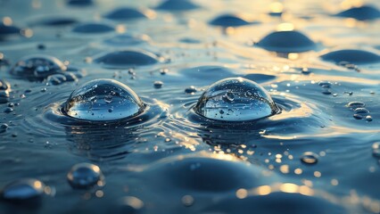 Canvas Print - Water Bubbles on Surface.