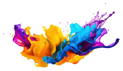 Poster - PNG Splashing purple paint transparent background