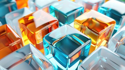 Sticker - Colorful Glass Cubes