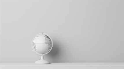 Sticker - An artistic representation of a globe in shades of gray, set against a clean, minimalist background. The image evokes a sense of simplicity and sophistication, with space for customizations.