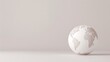 © MAY - A minimalist white globe against a clean, white background, symbolizing global unity and simplicity. The image offers plenty of copy space for adding text or graphics.