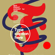© Molibdenis-Studio - A dynamic poster with swirling shapes in bold red and blue on a mustard background, featuring prominent event details for impactful visual communication.