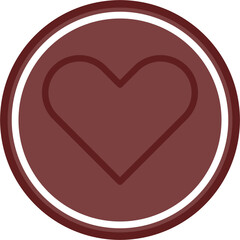 Canvas Print - Heart Vector Line Double Circle Maroon