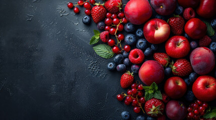 Wall Mural - Vibrant redcurrants and cranberries burst with juicy sweetness, a fresh and healthy delight