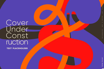 Wall Mural - bold and abstract poster design featuring vibrant color scheme and flowing shapes, perfect for moder