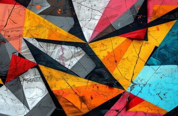 Wall Mural - A fragment of graffiti on an old wall. Street art culture inspired decoration. A multicolored background texture.