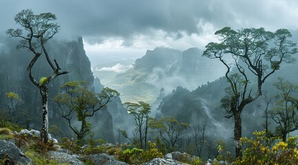 Canvas Print - fog in the mountains