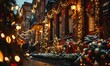© Q STOCK - Traditional houses decorated with christmas garlands and lights