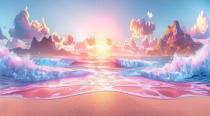 Wall Mural - sunset on the beach