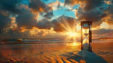 Canvas Print - Hourglass Sunset on Beach