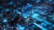 © ShinneProject - IT Security Risk Assessment with a magnifying glass highlighting a document in an abstract technological atmosphere