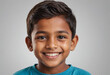 © jarntag - Portrait view of a regular happy smiling Bangladesh boy, ultra realistic, candid, social media, avatar image, plain solid background