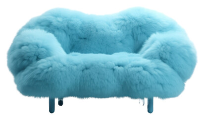 Poster - PNG Sofa fluffy wool furniture relaxation turquoise.