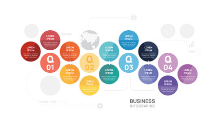 Infographic circle diagram 12 steps template for business, presentation vector infographics.