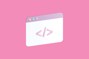 Realistic web development 3d icon design illustrations