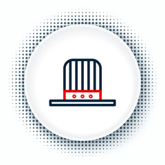 Sticker - Line Patriotic American top hat icon isolated on white background. Uncle Sam hat. American hat independence day. Colorful outline concept. Vector