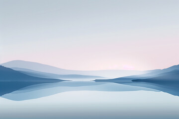 A calming wallpaper showcasing a minimalist landscape with soft gradients and gentle colors.