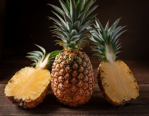 Canvas Print - Pineapples from farm to table, showcasing the natural beauty and taste of freshly picked