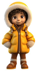 Canvas Print - PNG Cartoon coat doll cute.