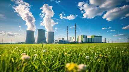 Nuclear Power Plant in a Lush Landscape