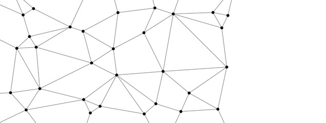 Fototapete - Network link connect lines and dots background template. Technology data transfer server global system graphic vector.