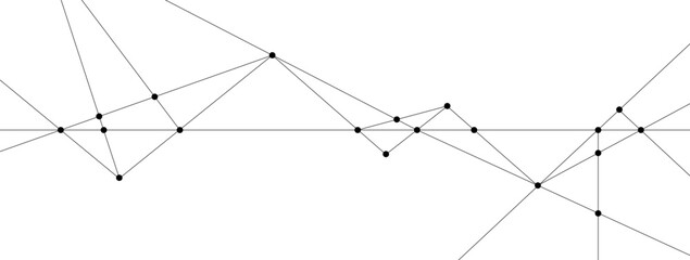 Fototapete - Network structure connect lines and dots background template. Technology data transfer server global system graphic vector.