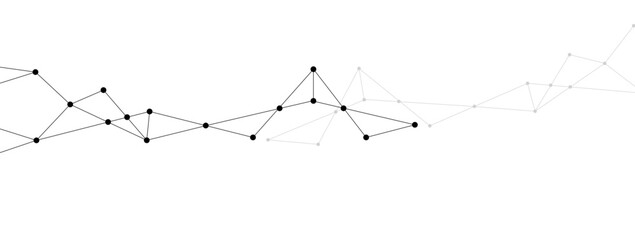 Fototapete - Simple network polygonal connect lines and dots background template. Technology data transfer server global system graphic vector.