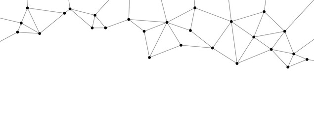 Fototapete - Network polygonal connect lines and dots on white background template. Technology data transfer server global system graphic vector.