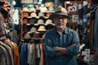 © ylivdesign - Confident mature male business owner standing with arms crossed in his clothing store