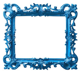 Canvas Print - PNG Blue turquoise frame white background.