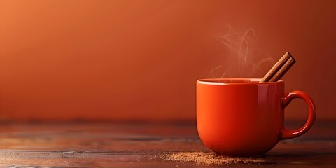 Poster - Cozy Cinnamon Infused Coffee Concept with Warm Tones and Detailed Realism