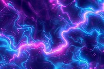 Poster - Abstract Swirling Liquid Background With Blue and Pink Neon Lights