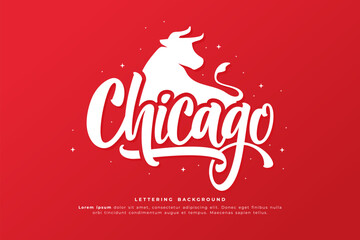 Wall Mural - chicago lettering background vector design