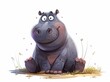 © Bundi - Hippo cartoon clipart with a white background in a happy mood
