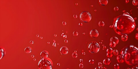 Wall Mural - floating red bubbles on abstract background