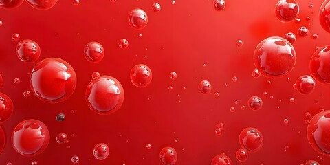 Poster - 3D Red Bubbles Minimalist Abstract Background