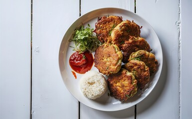 plate of traditional homemade meal fritters