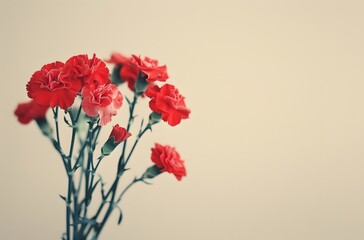 Sticker - Red Carnations Bouquet Vintage Film Photography