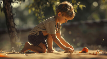 Sticker - child playing with a ball