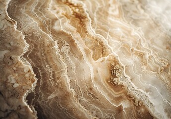 Poster - Close Up of Brown Marble Texture with Intricate Patterns